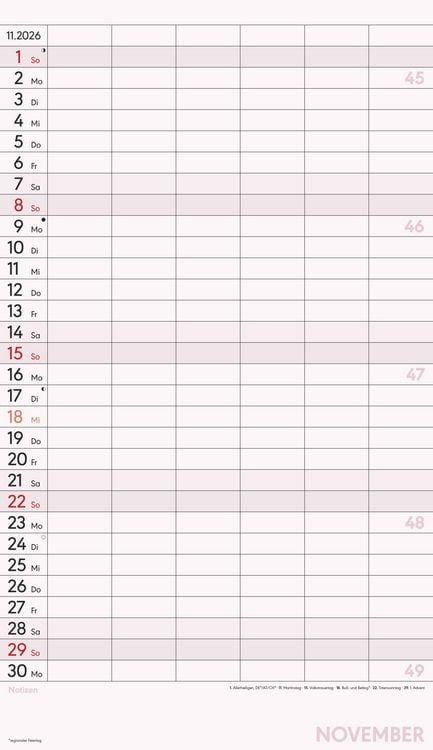 Produktbild: Superplaner XL 2026 6 Spalten - Familien-Timer 26x45 cm - Offset-Papier - mit Ferienterminen - Wand-Planer - Familienkalender - Alpha Edition