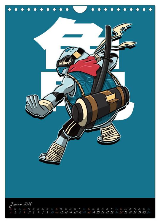Produktbild: Gef&auml;hrliche Tier Samurai (Wandkalender 2026 DIN A4 hoch), CALVENDO Monatskalender