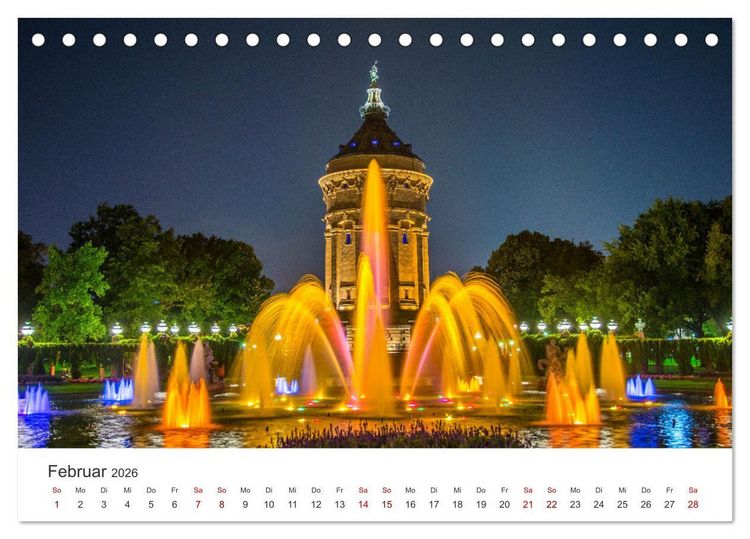Produktbild: Der Mannheimer Wasserturm (Tischkalender 2026 DIN A5 quer), CALVENDO Monatskalender