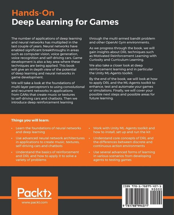 Produktbild: Hands-On Deep Learning for Games
