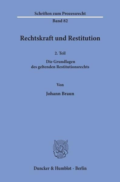 Produktbild: Rechtskraft und Restitution.