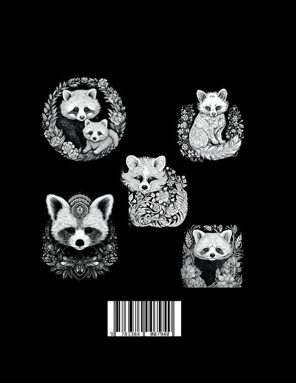 Produktbild: Schwarzes &bdquo;Roter Panda Malbuch&ldquo;.