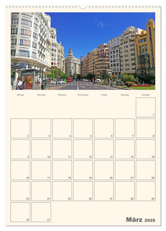Produktbild: Valencia - Barcelona Terminplaner (hochwertiger Premium Wandkalender 2026 DIN A2 hoch), Kunstdruck in Hochglanz
