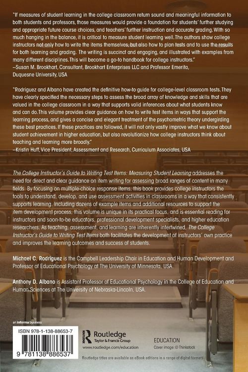 Produktbild: The College Instructor's Guide to Writing Test Items