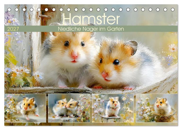 Produktbild: Hamster. Niedliche Nager im Garten (Tischkalender 2027 DIN A5 quer), CALVENDO Monatskalender