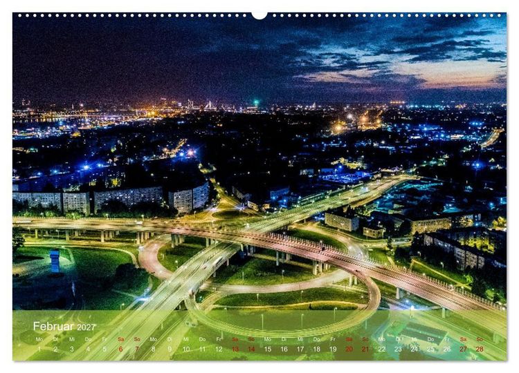 Produktbild: Traffic Lights - Gro&szlig;stadtverkehr der sch&ouml;nsten Metropolen von oben (hochwertiger Premium Wandkalender 2027 DIN A2 quer), Kunstdruck in Hochglanz