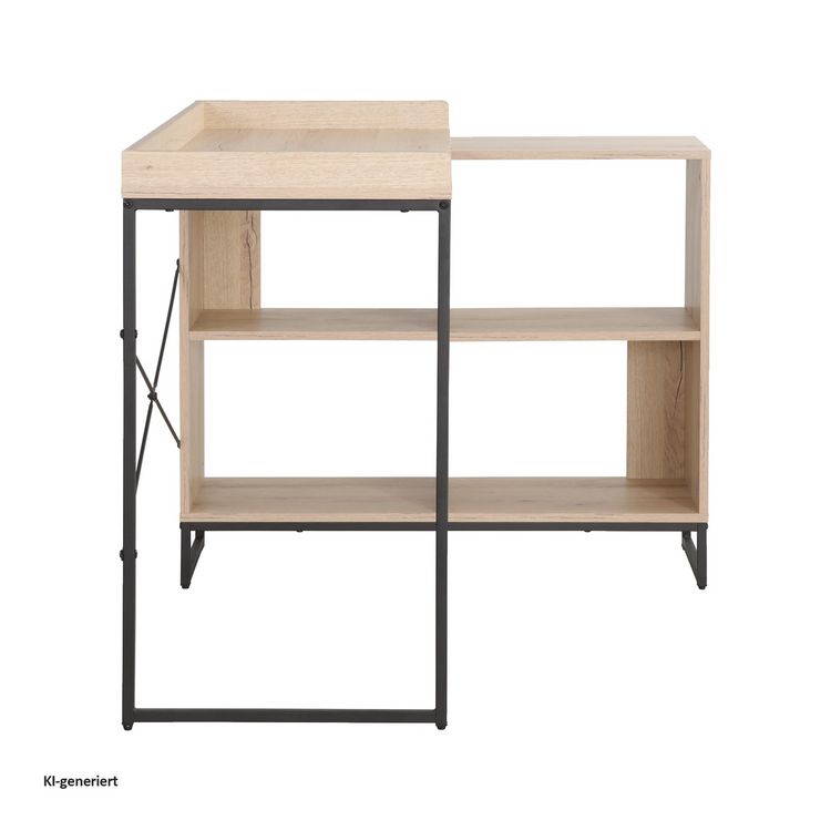 Produktbild: HTI-Living Eckschreibtisch mit Regal Cedrik Artisaneiche-Schwarz