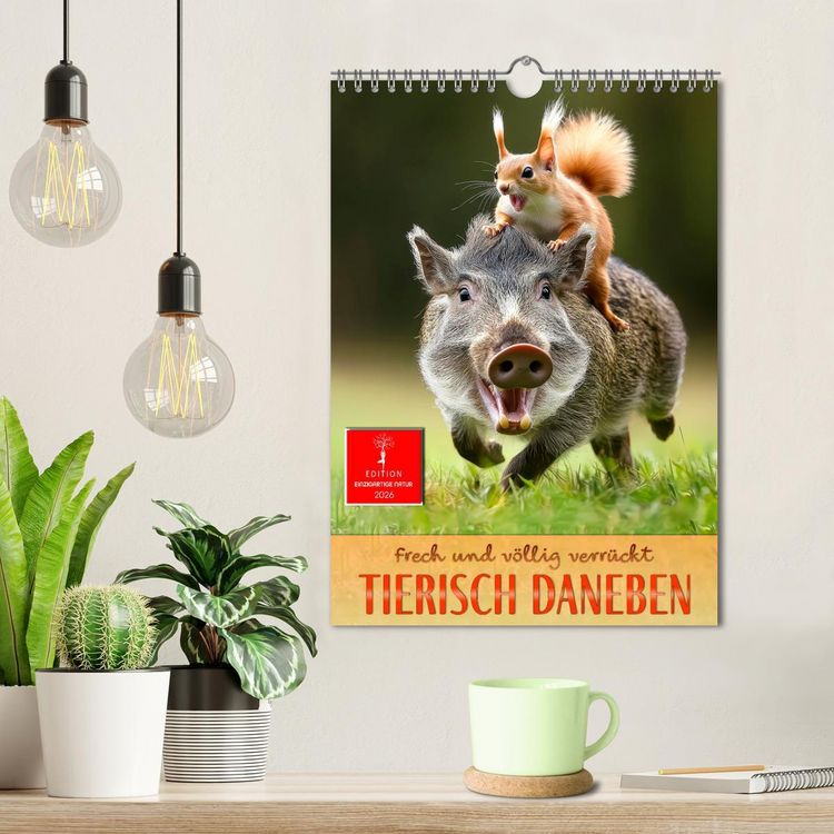 Produktbild: Tierisch daneben - frech und v&ouml;llig verr&uuml;ckt (Wandkalender 2026 DIN A4 hoch), CALVENDO Monatskalender