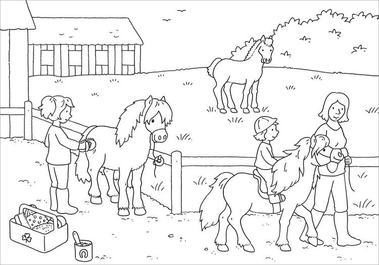 Produktbild: Mein sch&ouml;nstes Malbuch. Pferde und Ponys. Malen f&uuml;r Kinder ab 5 Jahren