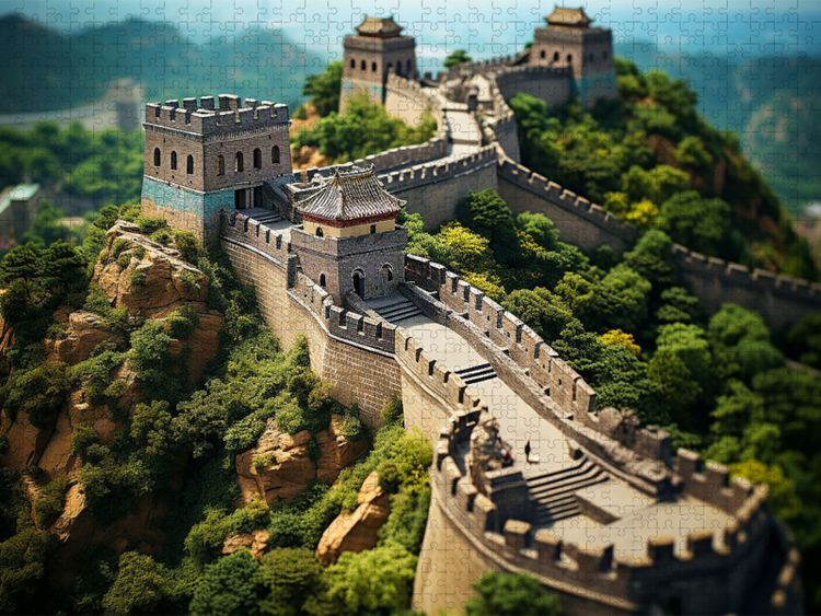 Produktbild: CALVENDO Puzzle Erinnert an die chinesische Mauer | 1000 Teile Lege-Gr&ouml;&szlig;e 64x48cm Foto-Puzzle f&uuml;r gl&uuml;ckliche Stunden