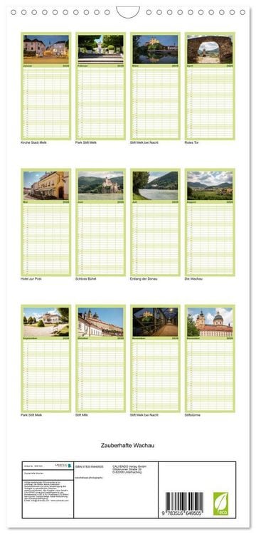 Produktbild: Familienplaner 2026 - Zauberhafte Wachau mit 5 Spalten (Wandkalender, 21 x 45 cm) CALVENDO