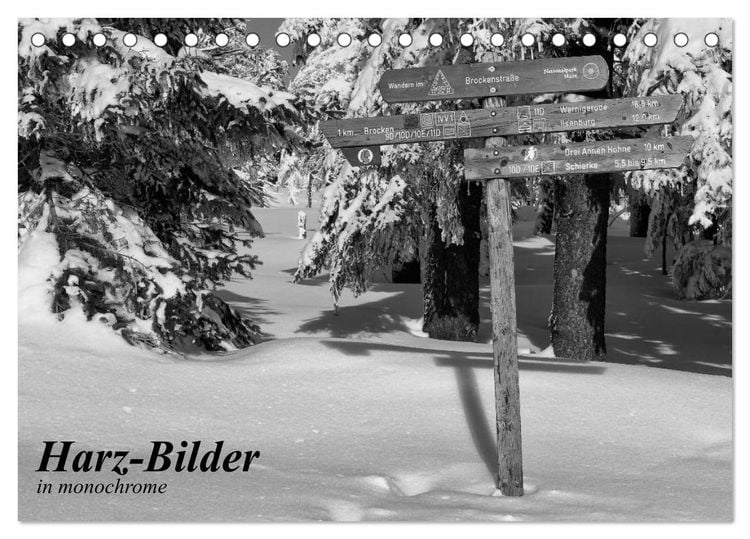 Produktbild: Harz-Bilder in monochrome (Tischkalender 2026 DIN A5 quer), CALVENDO Monatskalender