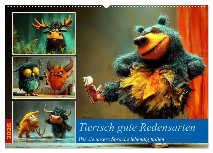 Produktbild: Tierisch gute Redensarten (Wandkalender 2026 DIN A2 quer), CALVENDO Monatskalender