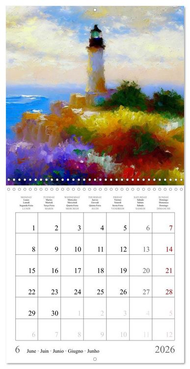 Produktbild: Phares de fantaisie (Calendrier mural carr&eacute; 2026 30x30 cm) Calendrier double avec une page pour vos prises de notes