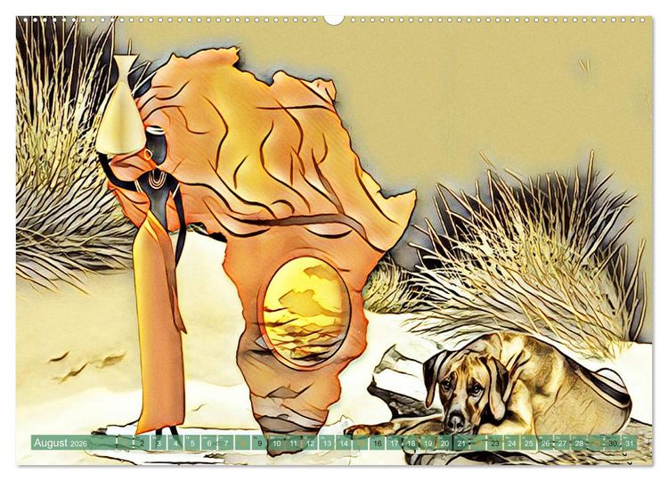 Produktbild: Rhodesian Ridgeback der Hund mit dem Tropfen L&ouml;wenblut (Wandkalender 2026 DIN A2 quer), CALVENDO Monatskalender