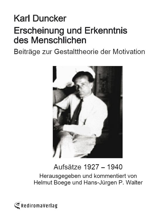 Produktbild: Erscheinung und Erkenntnis des Menschlichen (Autor: Karl Duncker)