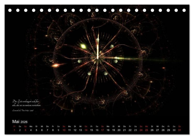 Produktbild: Zeit 2026 - Grafiken und Zitate (Tischkalender 2026 DIN A5 quer), CALVENDO Monatskalender