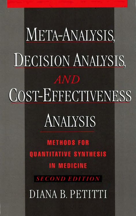Produktbild: Meta-Analysis, Decision Analysis, and Cost-Effectiveness Analysis