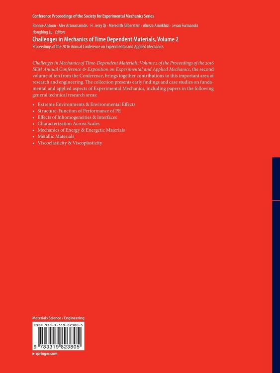 Produktbild: Challenges in Mechanics of Time Dependent Materials, Volume 2