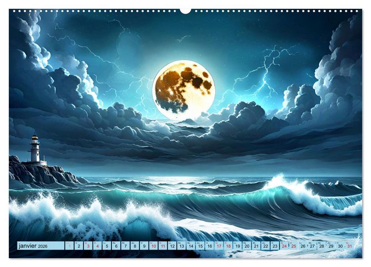 Produktbild: Vagues en col&egrave;re (Calendrier mural 2026 DIN A2 vertical), CALVENDO calendrier mensuel