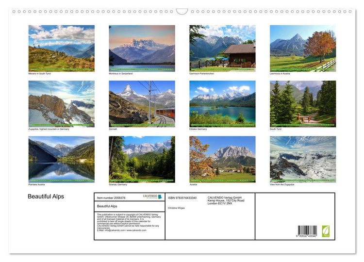 Produktbild: Beautiful Alps (Wall Calendar 2026 DIN A2 landscape), CALVENDO 12 Month Wall Calendar