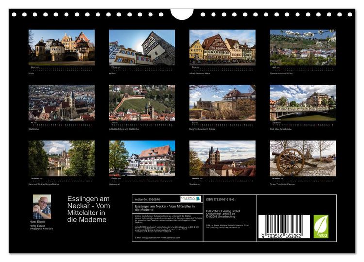 Produktbild: Esslingen am Neckar - Vom Mittelalter in die Moderne (Wandkalender 2026 DIN A4 quer), CALVENDO Monatskalender