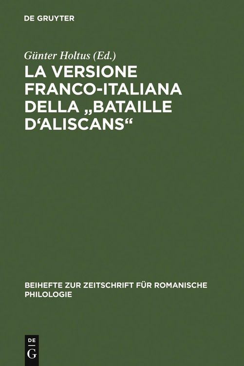 Produktbild: La versione franco-italiana della "Bataille d'Aliscans"