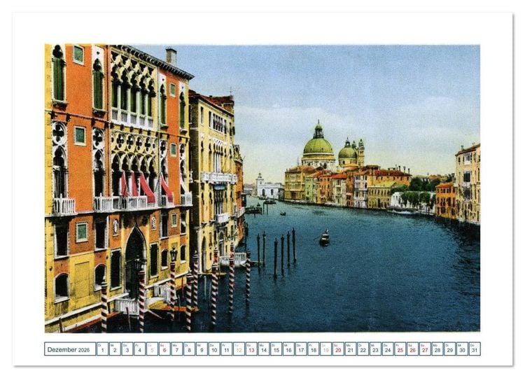 Produktbild: Erinnerungen an das alte Venedig: Historische Stiche von der Lagunenstadt (hochwertiger Premium Wandkalender 2026 DIN A2 quer), Kunstdruck in Hochglanz
