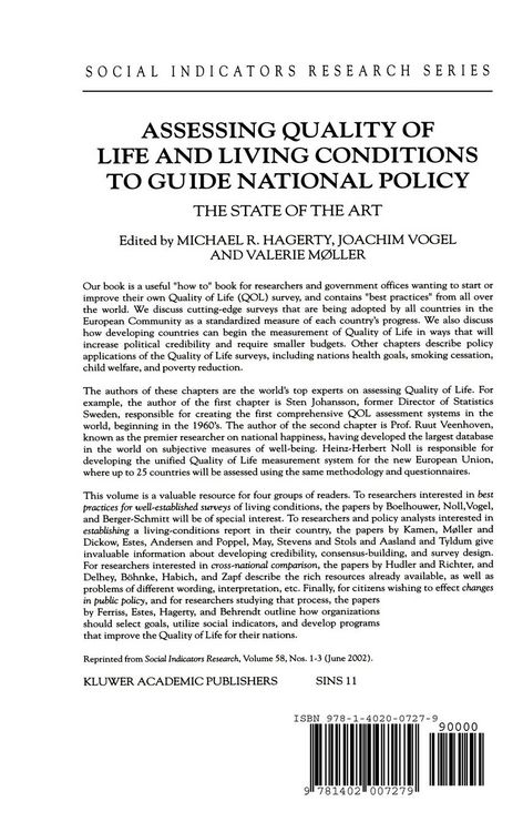Produktbild: Assessing Quality of Life and Living Conditions to Guide National Policy