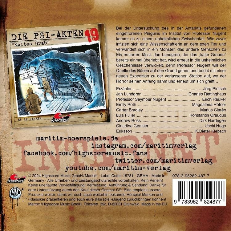 Produktbild: Die PSI-Akten - Kaltes Grab, 1 Audio-CD