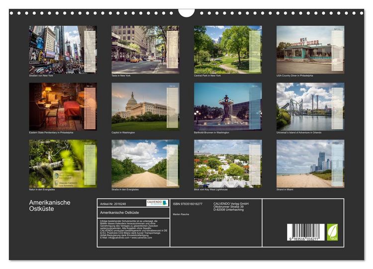 Produktbild: Amerikanische Ostk&uuml;ste (Wandkalender 2026 DIN A3 quer), CALVENDO Monatskalender