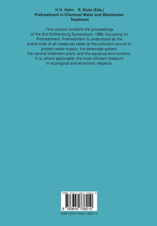 Produktbild: Pretreatment in Chemical Water and Wastewater Treatment