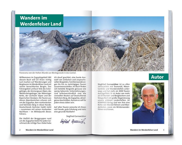 Produktbild: KOMPASS Wanderf&uuml;hrer Zugspitze, Werdenfelser Land, 60 Touren mit Extra-Tourenkarte