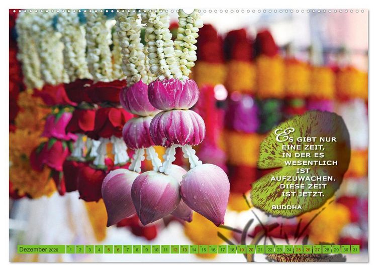 Produktbild: Buddhas Worte - Der Weg zur Achtsamkeit (Wandkalender 2026 DIN A2 quer), CALVENDO Monatskalender