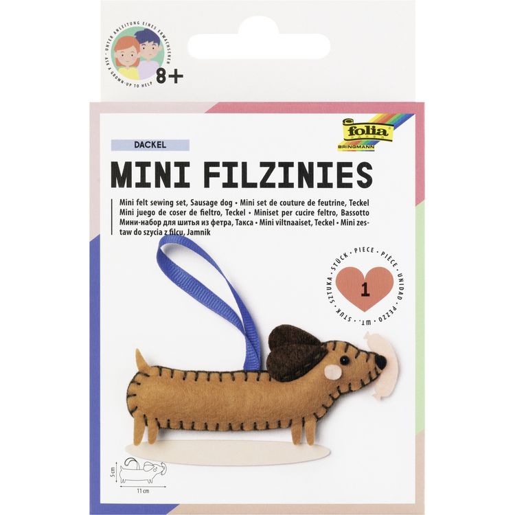 Produktbild: Folia Mini Filzinies Dackel 12 Teile