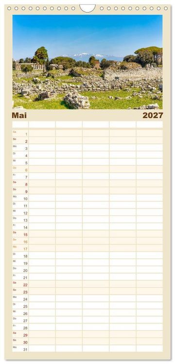 Produktbild: Familienplaner 2027 - Magna Graecia - Griechische antike St&auml;tten in S&uuml;ditalien mit 5 Spalten (Wandkalender, 21 x 45 cm) CALVENDO