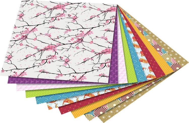 Produktbild: Folia  Faltbl&auml;tter JAPAN 80g/m&sup2;, 15x15cm, 50 Blatt, 10 Motive sortiert