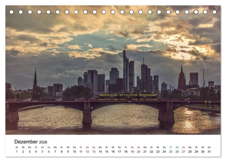 Produktbild: Frankfurt am Main bei Tag und Nacht (Tischkalender 2026 DIN A5 quer), CALVENDO Monatskalender