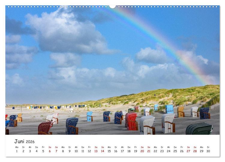 Produktbild: Nordsee, Meer, Strand und Wind (hochwertiger Premium Wandkalender 2026 DIN A2 quer), Kunstdruck in Hochglanz