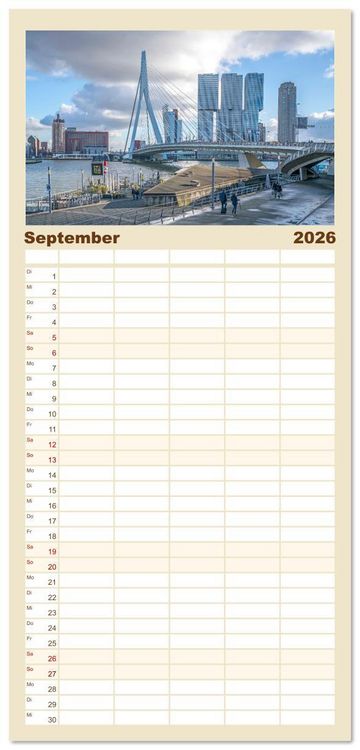 Produktbild: Familienplaner 2026 - Die ganze Vielfalt der Niederlande mit 5 Spalten (Wandkalender, 21 x 45 cm) CALVENDO