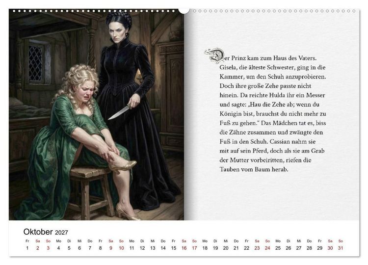 Produktbild: Grimms Hausm&auml;rchen Aschenputtel (Wandkalender 2027 DIN A2 quer), CALVENDO Monatskalender