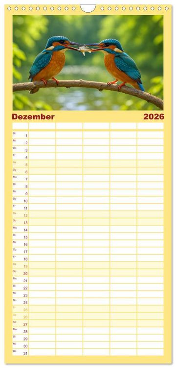 Produktbild: Familienplaner 2026 - Eisvogeltr&auml;ume am Wasser mit 5 Spalten (Wandkalender, 21 x 45 cm) CALVENDO