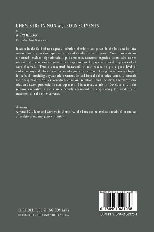 Produktbild: Chemistry in Non-Aqueous Solvents