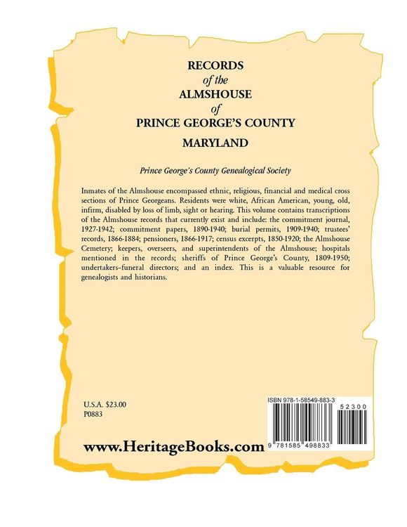 Produktbild: Records of the Almshouse of Prince George's County, Maryland