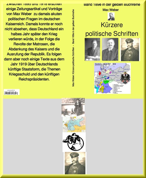 Produktbild: Max Weber: K&uuml;rzere politische Schriften - Band 189e in der gelben Buchreihe - bei J&uuml;rgen Ruszkowski