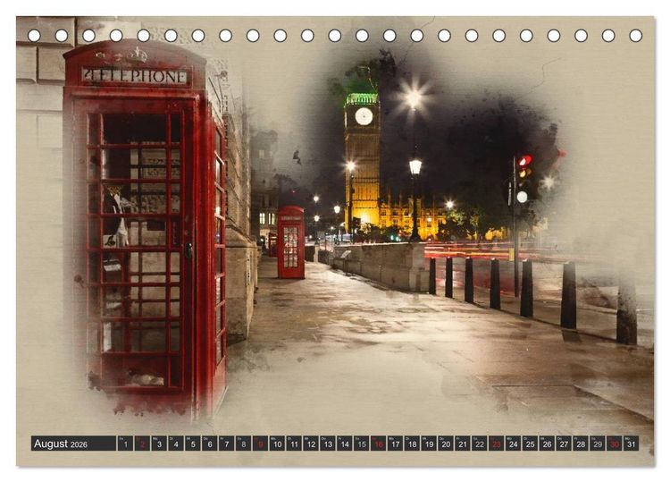 Produktbild: Traumhaftes London (Tischkalender 2026 DIN A5 quer), CALVENDO Monatskalender