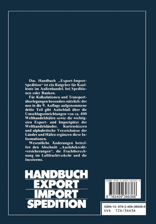 Produktbild: Handbuch Export &mdash; Import &mdash; Spedition