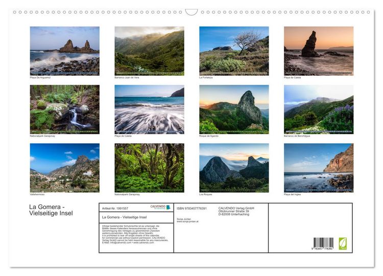 Produktbild: La Gomera - Vielseitige Insel (Wandkalender 2026 DIN A2 quer), CALVENDO Monatskalender