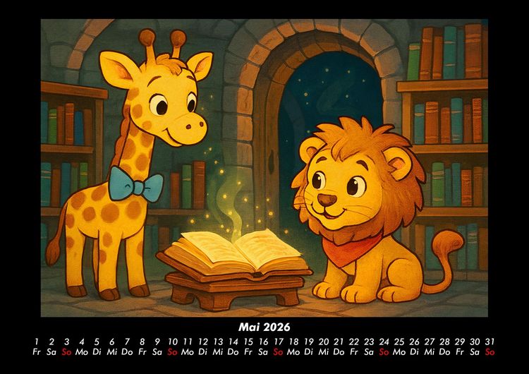 Produktbild: Nala & Buschi in m&auml;rchenhaften Welten 2026 Fotokalender DIN A3