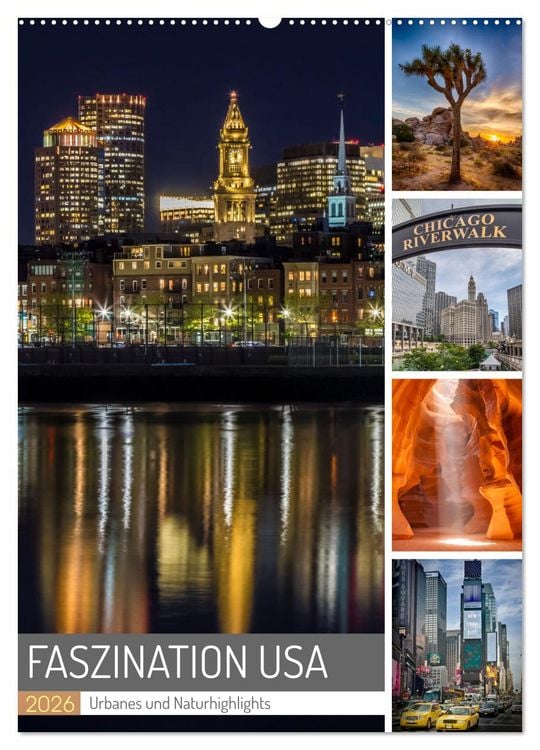 Produktbild: FASZINATION USA Urbanes und Naturhighlights (Wandkalender 2026 DIN A2 hoch), CALVENDO Monatskalender